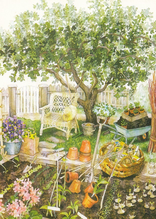 110 - Gardening - Löök Postcard