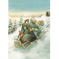 5 - Old Ladies with a Sled - Postcard