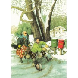 37 - Old Ladies and Mailboxes - Postcard