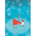 Weihnachtsmann fährt Schlittschuhe - Weihnachtskarte