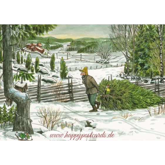 Getting a Christmas tree with Findus - Postcard