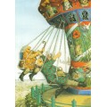 52 - Old Ladies on a carousel - Postcard
