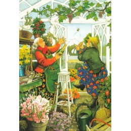 42 - Old Ladies in Garden - Postcard