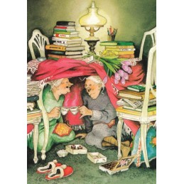 10 - Old Ladies under the Table - Postcard