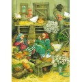 41 - Frauen bei den Hühnern -Löök Postkarte