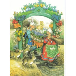 38 - Frauen bei der Osterdekoration - Löök Postkarte