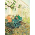 04 - Old Ladies playing cards - Postcard