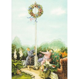 46 - Frauen mit Blumenkranz - Löök Postkarte