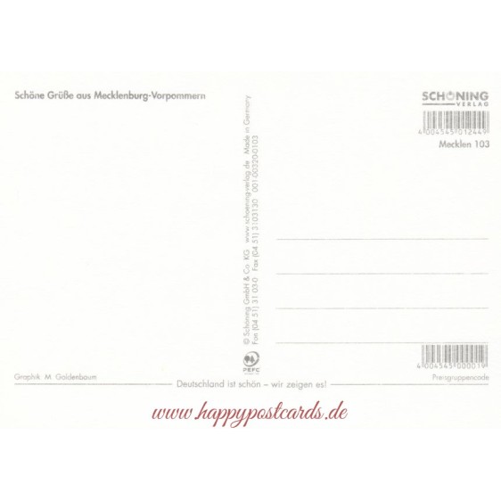 Müritz - Map - Postcard