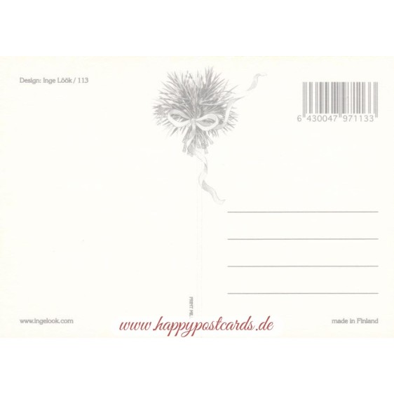 113 - Katze in Blumen - Löök Postkarte