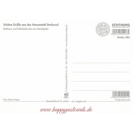 Stralsund - Rathaus - Nikolaikirche - Ansichtskarte