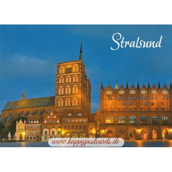 Stralsund - Town Hall - Nikolaikirche - Viewcard