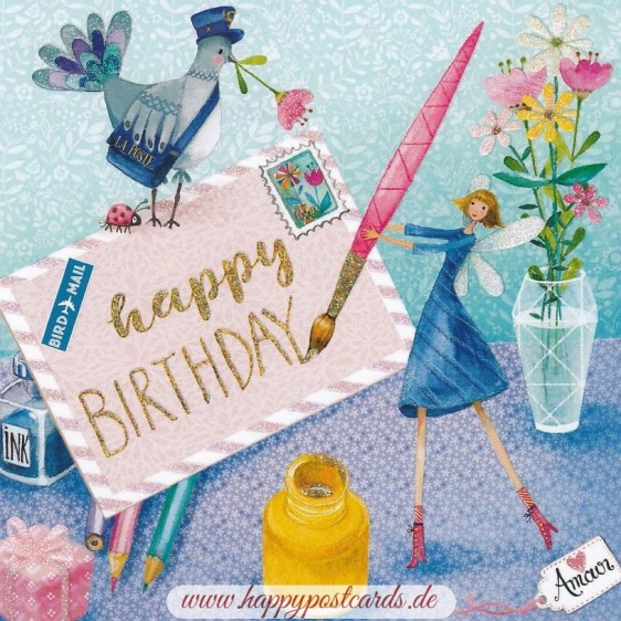 Happy Birthday Letter - Mila Marquis Postcard