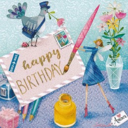 Happy Birthday Letter - Mila Marquis Postcard