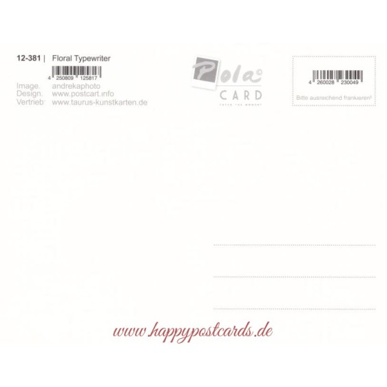 Floral Typewriter - PolaCard