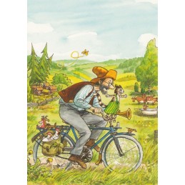 Pettersson auf Fahrrad