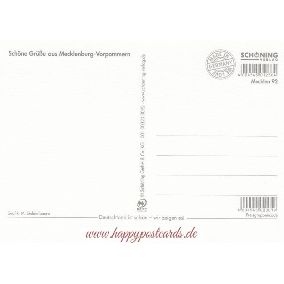 Mecklenburgische Seenplatte 2 - Map - Postkarte