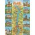 Die Elbe - Map - Postkarte