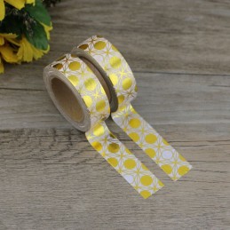 Gold - White Circles - Foil - Washi Tape - Masking Tape