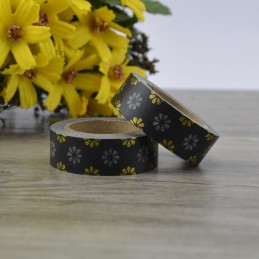 Blumen - Schwarze  Folie - Washi Tape - Masking Tape