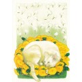 104 - Cat with dandelions - Postcard