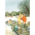 55 - Old Ladies swimming in an ice hole - Postcard