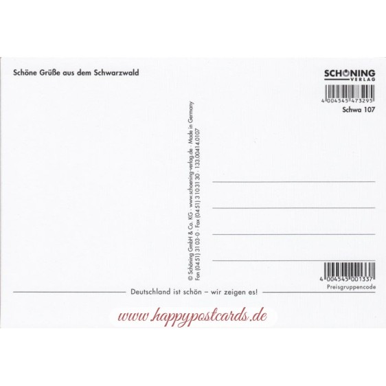 3D Schwarzwald mit Eichhörnchen - 3D Postkarte