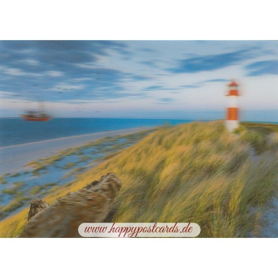 3D Dunes with Lighthouse - 3D Postcard