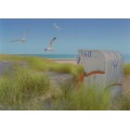 3D Beach chair at the sea - 3D Postcard