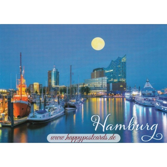 Hamburg Moonlight - Viewcard
