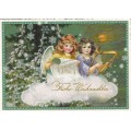 Frohe Weihnachten - Angels with harp - Tausendschön - Postcard