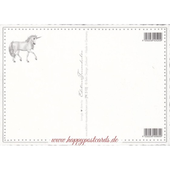 Einhorn - Tausendschön - Postkarte