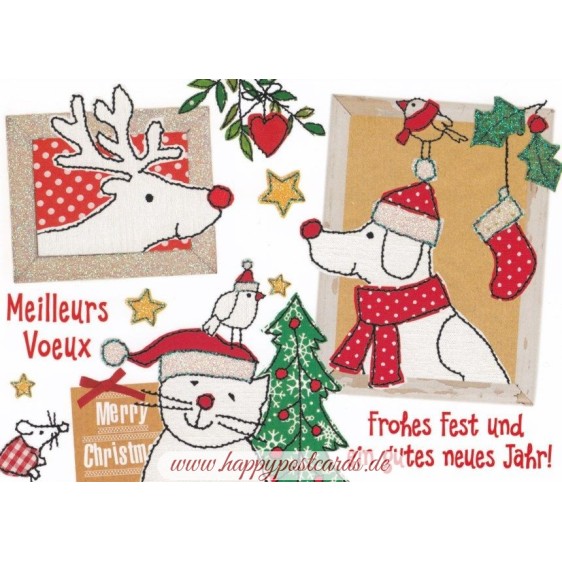 Frohes Fest - animals - Carola Pabst Postcard