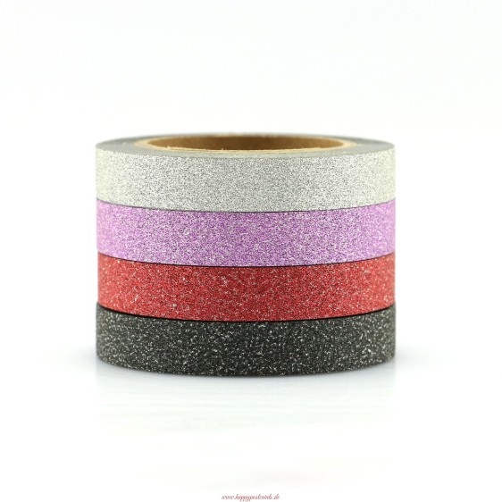 Mix 4 thinn rolls glitter - Washi Tape - Masking Tape