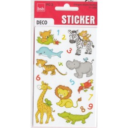 Tierkinder und Zahlen Sticker