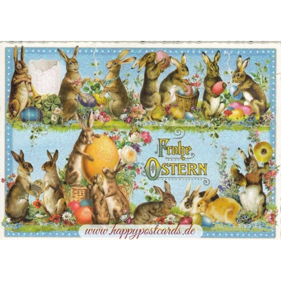 Happy Easter - Funny bunnies - Tausendschön - Postcard