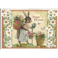 Happy Easter - Bunny with basket - Tausendschön - Postcard