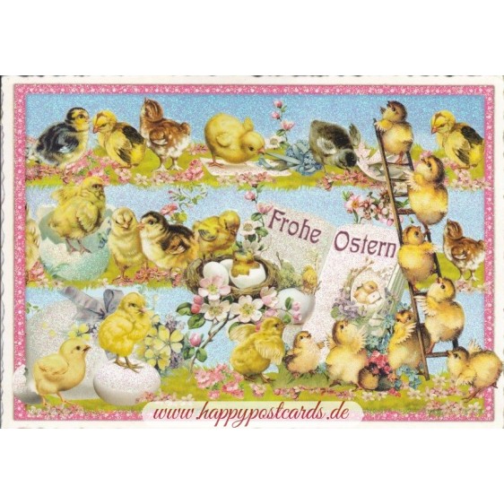 Frohe Ostern - Küken - Tausendschön - Weihnachtskarte