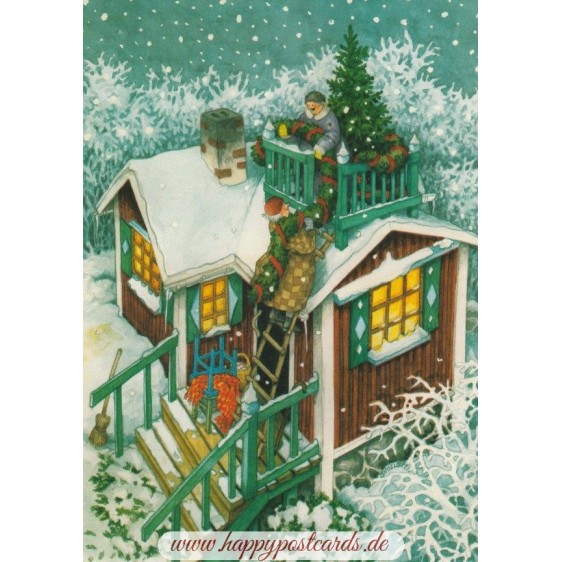59 - Frauen schmücken ihr Haus - Löök Postkarte