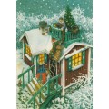 59 - Old Ladies decorating their house - Postcard