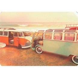 Alte Busse am Strand - Medley-Postkarte