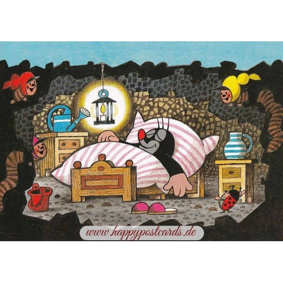 The Mole in his bed - Postcard