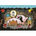 Der Maulwurf im Bett - Postkarte
