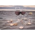 Wein am Strand - Medley-Postkarte
