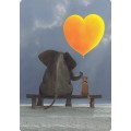 Elephant with dog - Medley postcard
