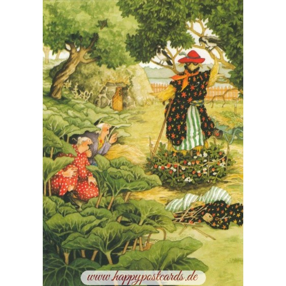 62 - Old Ladies watching a boggle - Postcard