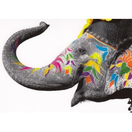 Colourfull Elephant - Postcard