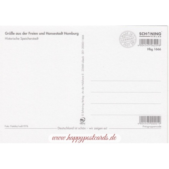 Hamburg - Illuminated Speicherstadt - Viewcard