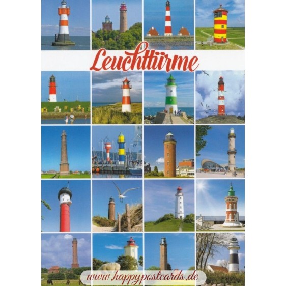 Lighthouses in Northern Germany - Viewcard
