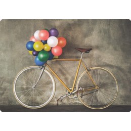 Fahrrad mit Luftballons - Medley-Postkarte